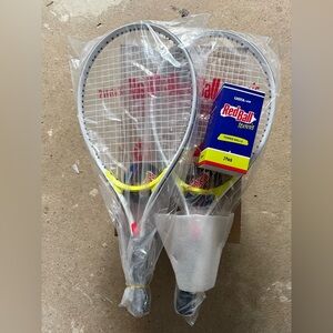 Kids Tennis Racket Set in White and Yellow